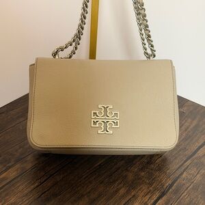 Tory Burch Beige Leather Shoulder Bag